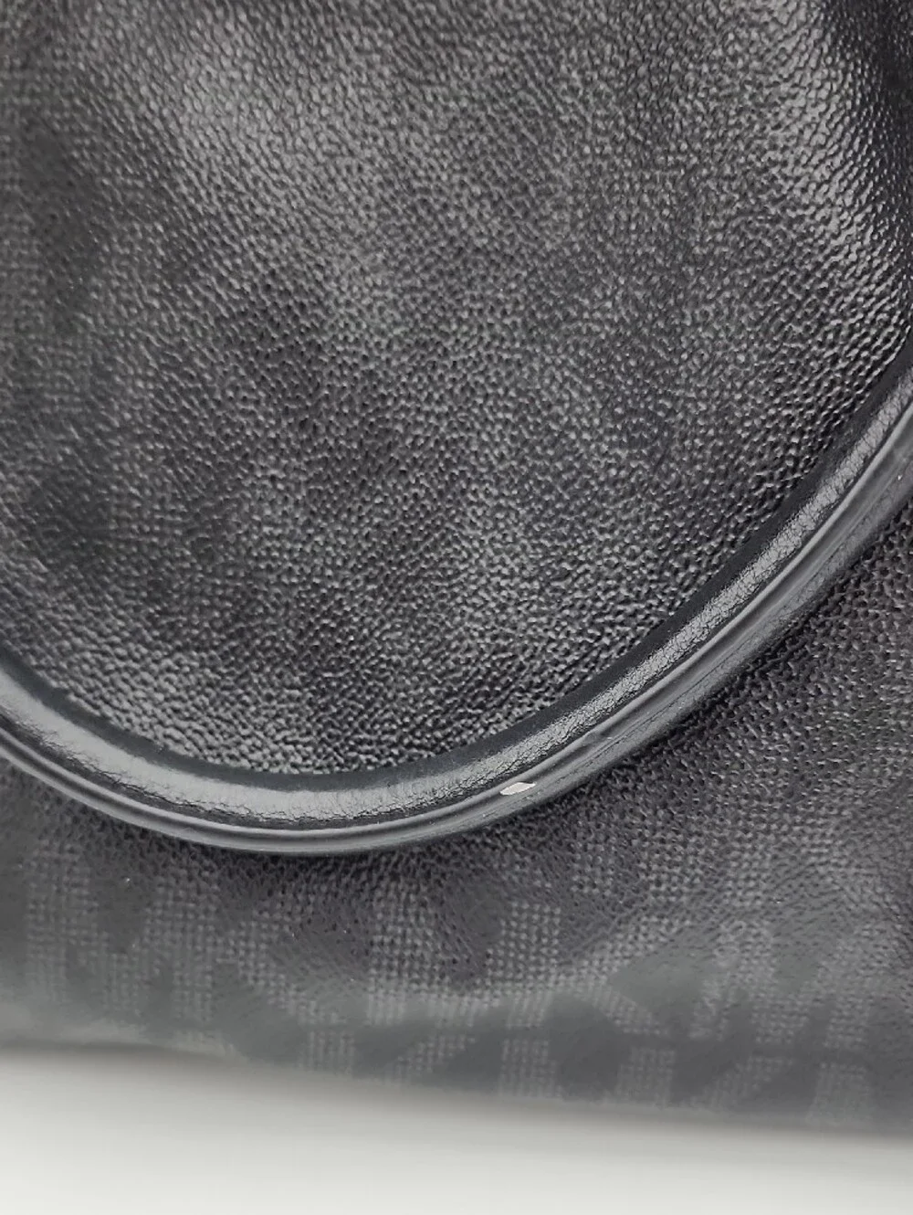 Michael Kors Black Pebbled Leather Satchel with Silver MK Charm